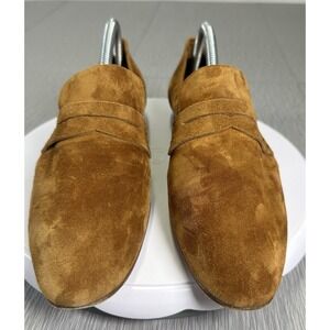 Margaux SPAIN BROWN REAL LEATHER SUEDE LOW HEEL ROUND TOE LOAFER SHOES Men Sz 42